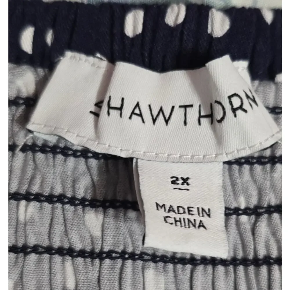 NWT 41 Hawthorn Navy Blue & White Polka Dot Dress 2X - Picture 7 of 9